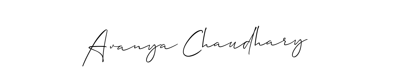 How to make Avanya Chaudhary name signature. Use Allison_Script style for creating short signs online. This is the latest handwritten sign. Avanya Chaudhary signature style 2 images and pictures png