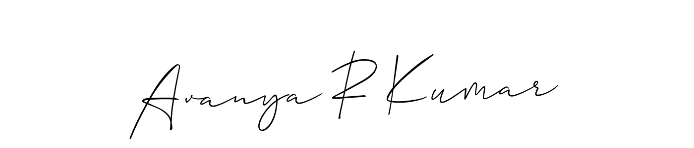 Similarly Allison_Script is the best handwritten signature design. Signature creator online .You can use it as an online autograph creator for name Avanya R Kumar. Avanya R Kumar signature style 2 images and pictures png