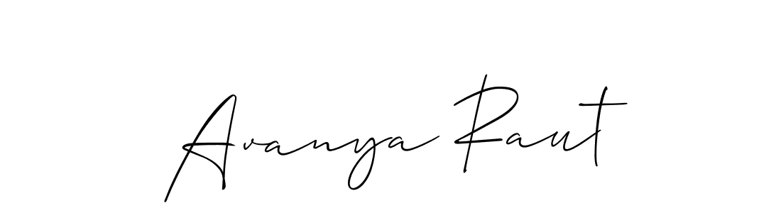 How to make Avanya Raut name signature. Use Allison_Script style for creating short signs online. This is the latest handwritten sign. Avanya Raut signature style 2 images and pictures png