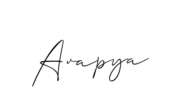 Design your own signature with our free online signature maker. With this signature software, you can create a handwritten (Allison_Script) signature for name Avapya. Avapya signature style 2 images and pictures png