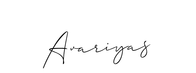 The best way (Allison_Script) to make a short signature is to pick only two or three words in your name. The name Avariyas include a total of six letters. For converting this name. Avariyas signature style 2 images and pictures png