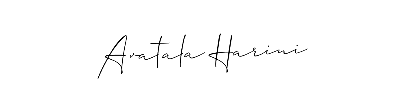 Create a beautiful signature design for name Avatala Harini. With this signature (Allison_Script) fonts, you can make a handwritten signature for free. Avatala Harini signature style 2 images and pictures png