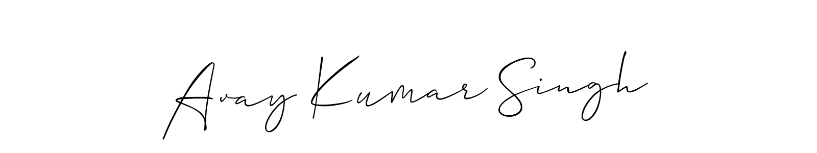 Similarly Allison_Script is the best handwritten signature design. Signature creator online .You can use it as an online autograph creator for name Avay Kumar Singh. Avay Kumar Singh signature style 2 images and pictures png