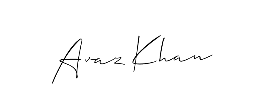 Create a beautiful signature design for name Avaz Khan. With this signature (Allison_Script) fonts, you can make a handwritten signature for free. Avaz Khan signature style 2 images and pictures png