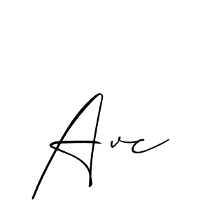 Design your own signature with our free online signature maker. With this signature software, you can create a handwritten (Allison_Script) signature for name Avc. Avc signature style 2 images and pictures png