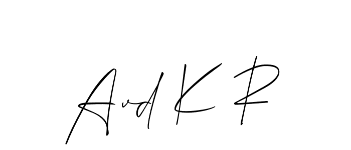 Make a beautiful signature design for name Avd K R. With this signature (Allison_Script) style, you can create a handwritten signature for free. Avd K R signature style 2 images and pictures png