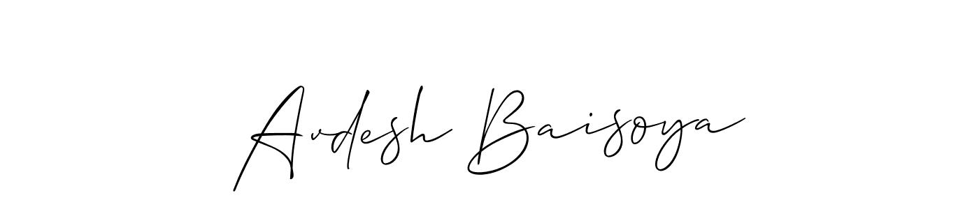 Also we have Avdesh Baisoya name is the best signature style. Create professional handwritten signature collection using Allison_Script autograph style. Avdesh Baisoya signature style 2 images and pictures png
