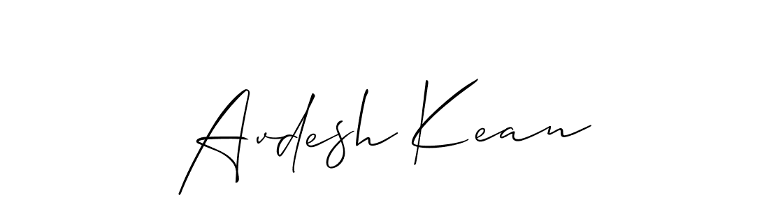 The best way (Allison_Script) to make a short signature is to pick only two or three words in your name. The name Avdesh Kean include a total of six letters. For converting this name. Avdesh Kean signature style 2 images and pictures png