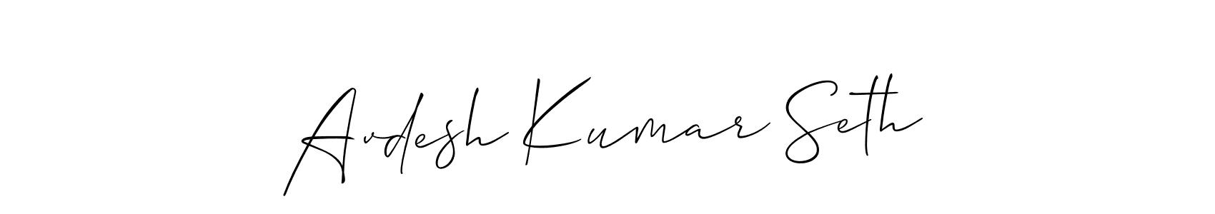 Design your own signature with our free online signature maker. With this signature software, you can create a handwritten (Allison_Script) signature for name Avdesh Kumar Seth. Avdesh Kumar Seth signature style 2 images and pictures png