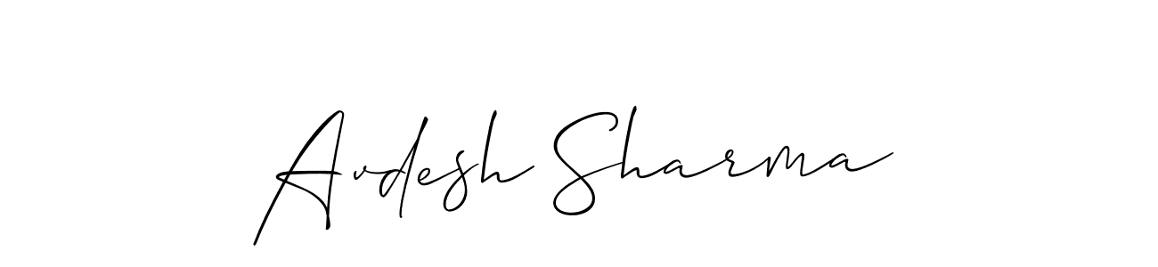 Make a beautiful signature design for name Avdesh Sharma. With this signature (Allison_Script) style, you can create a handwritten signature for free. Avdesh Sharma signature style 2 images and pictures png