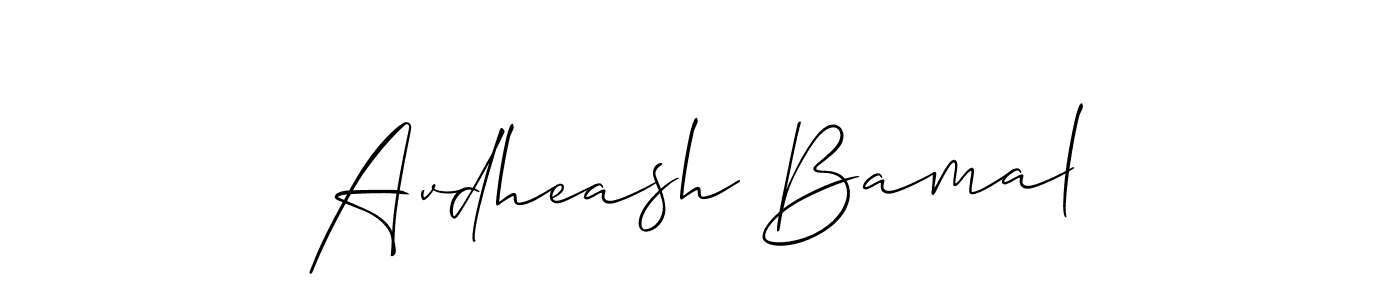 if you are searching for the best signature style for your name Avdheash Bamal. so please give up your signature search. here we have designed multiple signature styles  using Allison_Script. Avdheash Bamal signature style 2 images and pictures png
