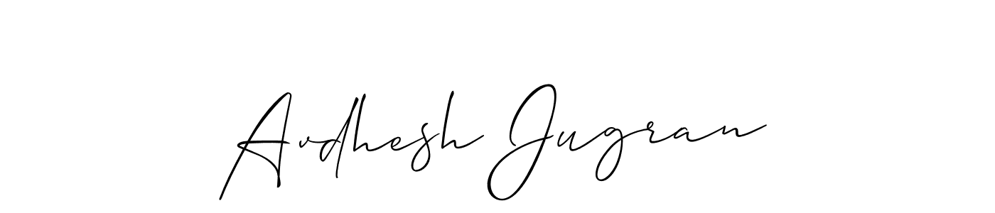 Allison_Script is a professional signature style that is perfect for those who want to add a touch of class to their signature. It is also a great choice for those who want to make their signature more unique. Get Avdhesh Jugran name to fancy signature for free. Avdhesh Jugran signature style 2 images and pictures png