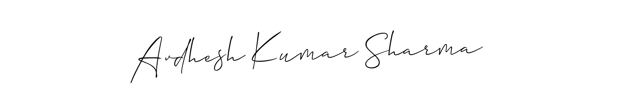 Also we have Avdhesh Kumar Sharma name is the best signature style. Create professional handwritten signature collection using Allison_Script autograph style. Avdhesh Kumar Sharma signature style 2 images and pictures png