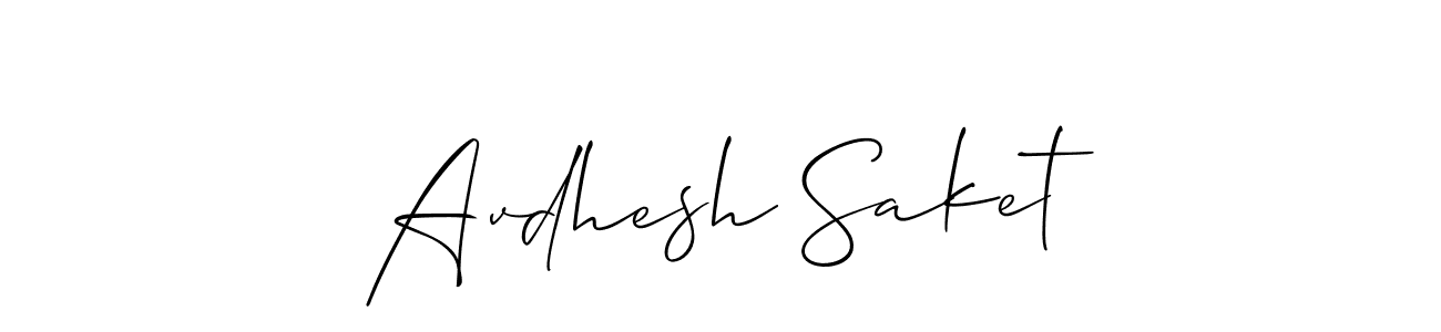 Allison_Script is a professional signature style that is perfect for those who want to add a touch of class to their signature. It is also a great choice for those who want to make their signature more unique. Get Avdhesh Saket name to fancy signature for free. Avdhesh Saket signature style 2 images and pictures png