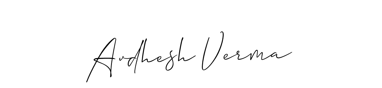 Also You can easily find your signature by using the search form. We will create Avdhesh Verma name handwritten signature images for you free of cost using Allison_Script sign style. Avdhesh Verma signature style 2 images and pictures png