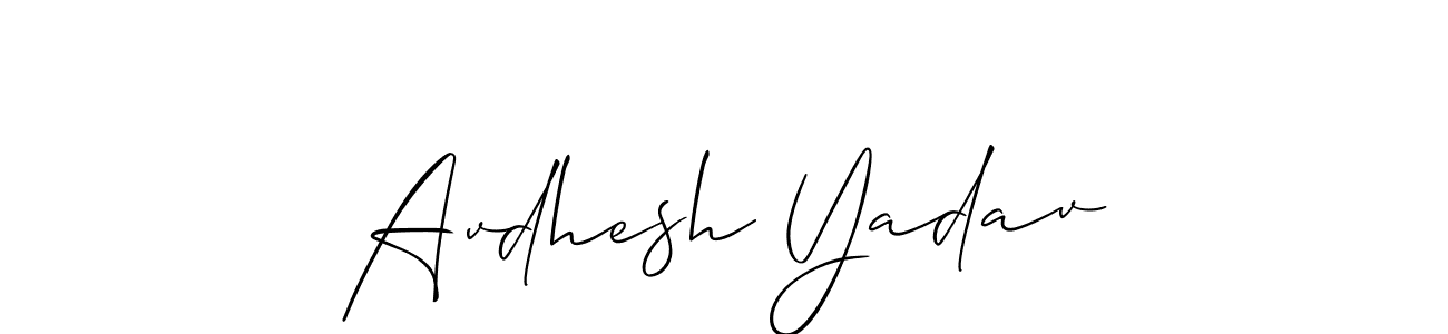Use a signature maker to create a handwritten signature online. With this signature software, you can design (Allison_Script) your own signature for name Avdhesh Yadav. Avdhesh Yadav signature style 2 images and pictures png