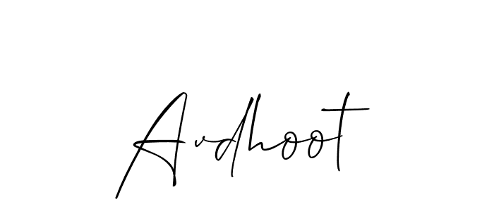 Avdhoot stylish signature style. Best Handwritten Sign (Allison_Script) for my name. Handwritten Signature Collection Ideas for my name Avdhoot. Avdhoot signature style 2 images and pictures png