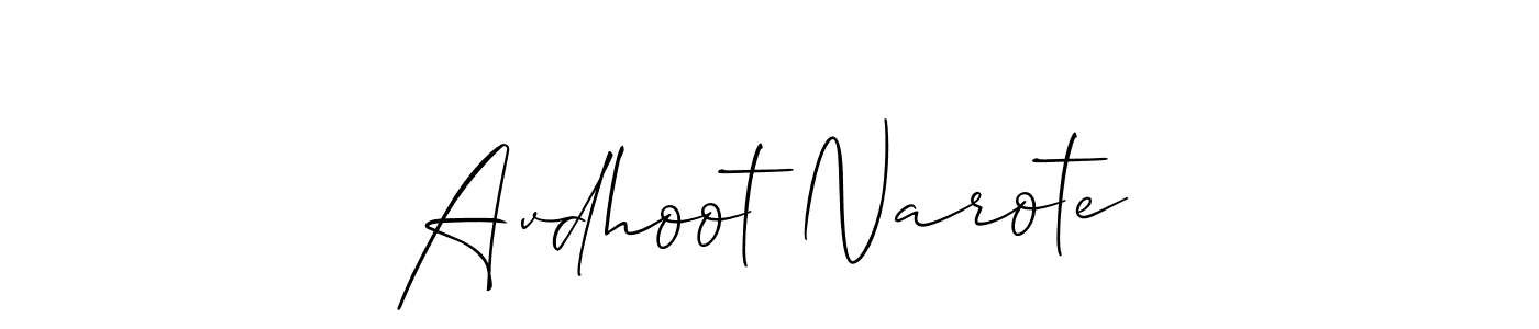 This is the best signature style for the Avdhoot Narote name. Also you like these signature font (Allison_Script). Mix name signature. Avdhoot Narote signature style 2 images and pictures png