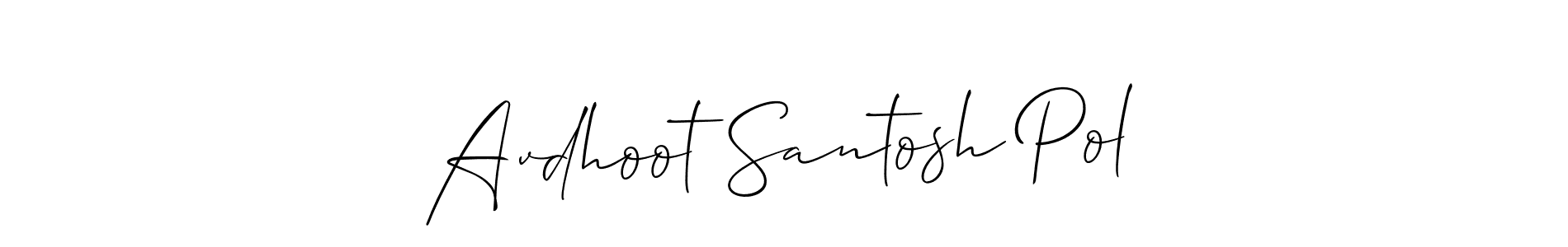 Design your own signature with our free online signature maker. With this signature software, you can create a handwritten (Allison_Script) signature for name Avdhoot Santosh Pol. Avdhoot Santosh Pol signature style 2 images and pictures png