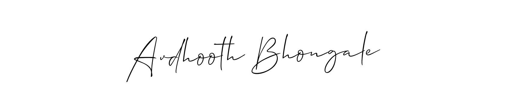 Create a beautiful signature design for name Avdhooth Bhongale. With this signature (Allison_Script) fonts, you can make a handwritten signature for free. Avdhooth Bhongale signature style 2 images and pictures png