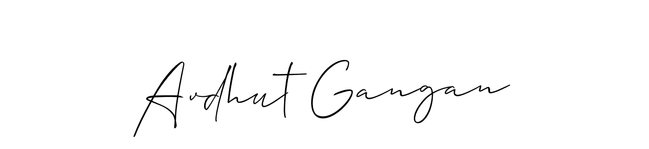 How to Draw Avdhut Gangan signature style? Allison_Script is a latest design signature styles for name Avdhut Gangan. Avdhut Gangan signature style 2 images and pictures png