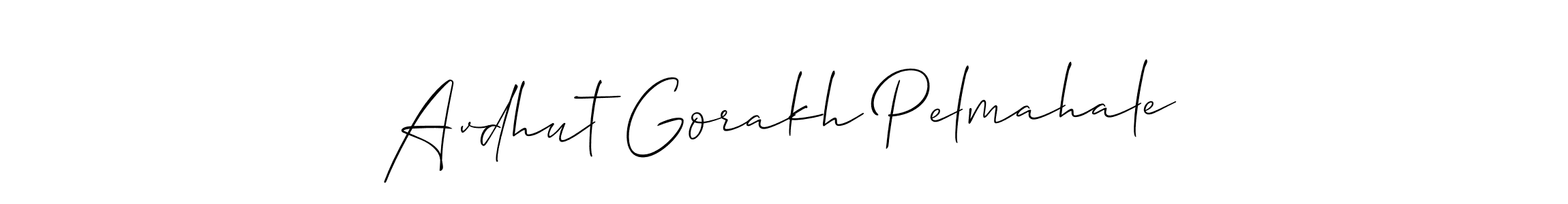 How to Draw Avdhut Gorakh Pelmahale signature style? Allison_Script is a latest design signature styles for name Avdhut Gorakh Pelmahale. Avdhut Gorakh Pelmahale signature style 2 images and pictures png