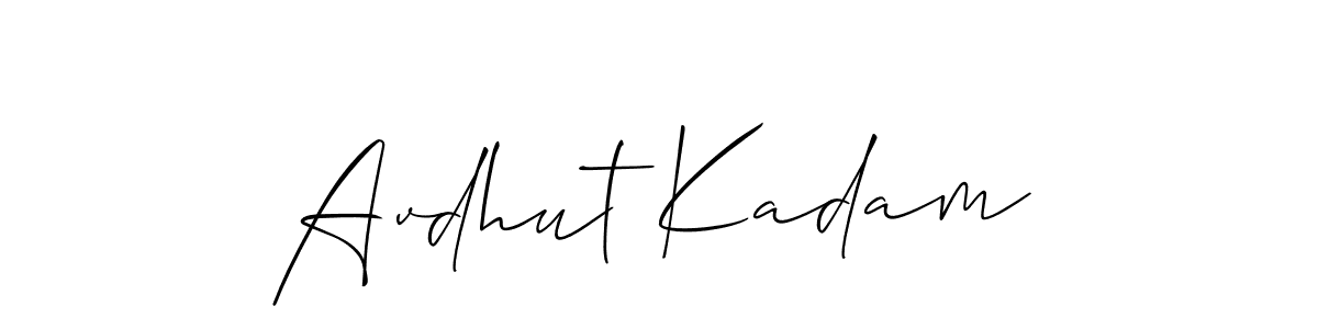 The best way (Allison_Script) to make a short signature is to pick only two or three words in your name. The name Avdhut Kadam include a total of six letters. For converting this name. Avdhut Kadam signature style 2 images and pictures png