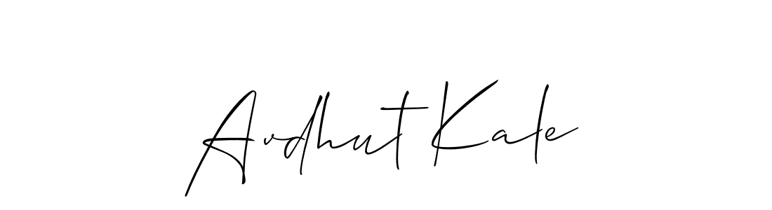 Create a beautiful signature design for name Avdhut Kale. With this signature (Allison_Script) fonts, you can make a handwritten signature for free. Avdhut Kale signature style 2 images and pictures png