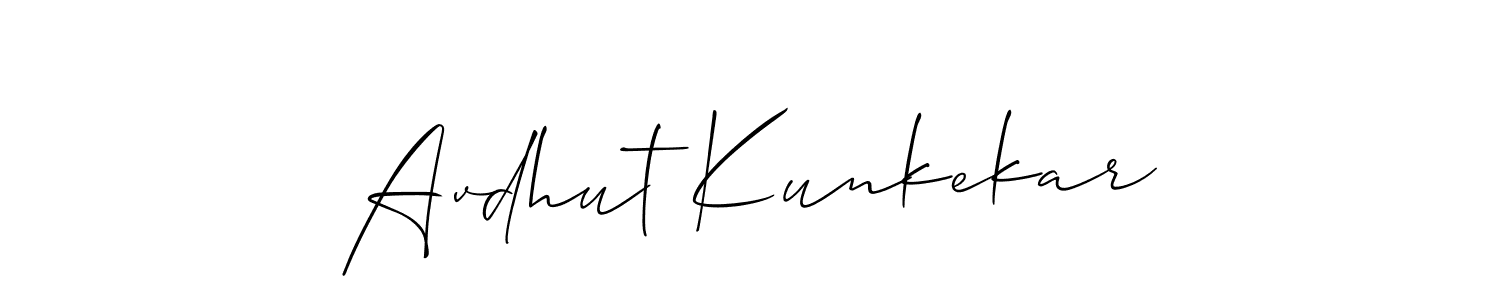 Use a signature maker to create a handwritten signature online. With this signature software, you can design (Allison_Script) your own signature for name Avdhut Kunkekar. Avdhut Kunkekar signature style 2 images and pictures png