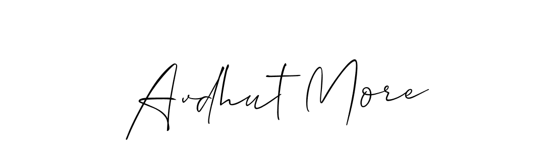 Similarly Allison_Script is the best handwritten signature design. Signature creator online .You can use it as an online autograph creator for name Avdhut More. Avdhut More signature style 2 images and pictures png