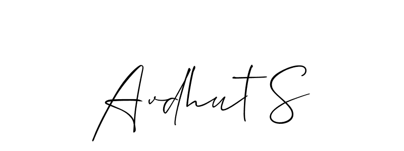 Check out images of Autograph of Avdhut S name. Actor Avdhut S Signature Style. Allison_Script is a professional sign style online. Avdhut S signature style 2 images and pictures png