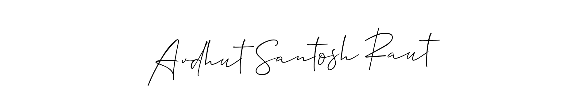 This is the best signature style for the Avdhut Santosh Raut name. Also you like these signature font (Allison_Script). Mix name signature. Avdhut Santosh Raut signature style 2 images and pictures png