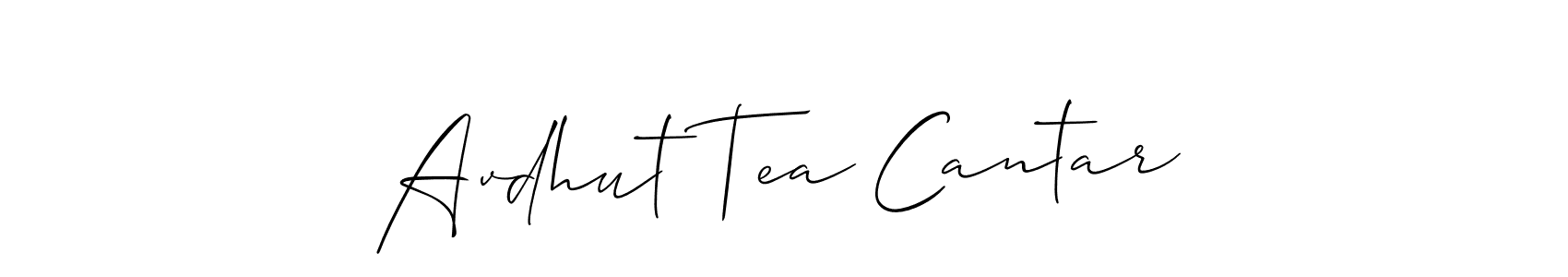 Allison_Script is a professional signature style that is perfect for those who want to add a touch of class to their signature. It is also a great choice for those who want to make their signature more unique. Get Avdhut Tea Cantar name to fancy signature for free. Avdhut Tea Cantar signature style 2 images and pictures png