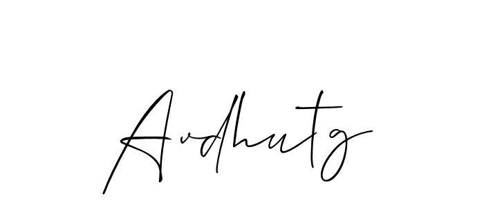 Use a signature maker to create a handwritten signature online. With this signature software, you can design (Allison_Script) your own signature for name Avdhutg. Avdhutg signature style 2 images and pictures png