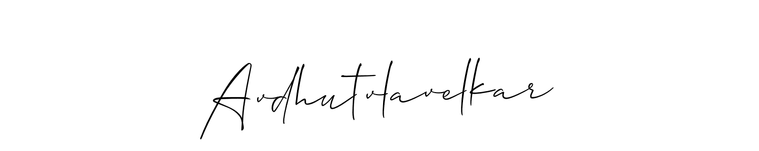 How to make Avdhutvlavelkar signature? Allison_Script is a professional autograph style. Create handwritten signature for Avdhutvlavelkar name. Avdhutvlavelkar signature style 2 images and pictures png