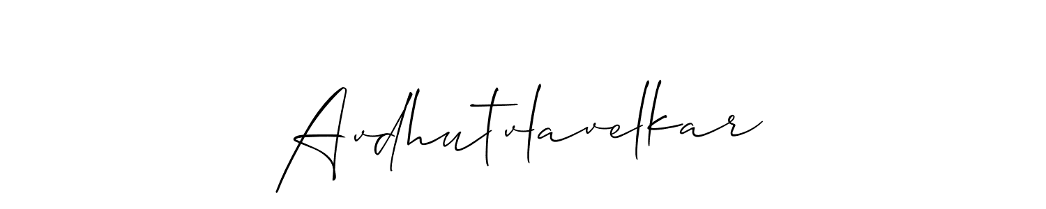 Use a signature maker to create a handwritten signature online. With this signature software, you can design (Allison_Script) your own signature for name Avdhutvlavelkar. Avdhutvlavelkar signature style 2 images and pictures png