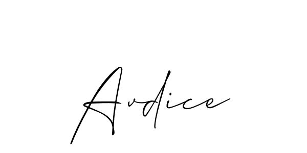 Make a beautiful signature design for name Avdice. With this signature (Allison_Script) style, you can create a handwritten signature for free. Avdice signature style 2 images and pictures png