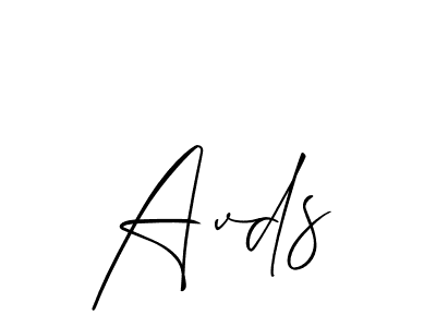 Design your own signature with our free online signature maker. With this signature software, you can create a handwritten (Allison_Script) signature for name Avds. Avds signature style 2 images and pictures png