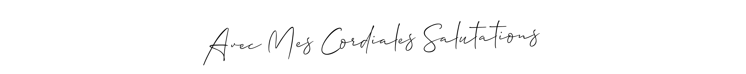 Make a beautiful signature design for name Avec Mes Cordiales Salutations. Use this online signature maker to create a handwritten signature for free. Avec Mes Cordiales Salutations signature style 2 images and pictures png