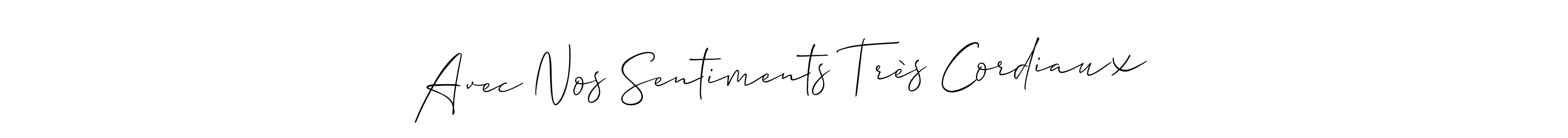 Design your own signature with our free online signature maker. With this signature software, you can create a handwritten (Allison_Script) signature for name Avec Nos Sentiments Très Cordiaux. Avec Nos Sentiments Très Cordiaux signature style 2 images and pictures png