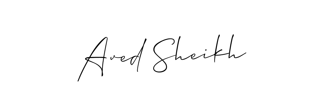 You should practise on your own different ways (Allison_Script) to write your name (Aved Sheikh) in signature. don't let someone else do it for you. Aved Sheikh signature style 2 images and pictures png
