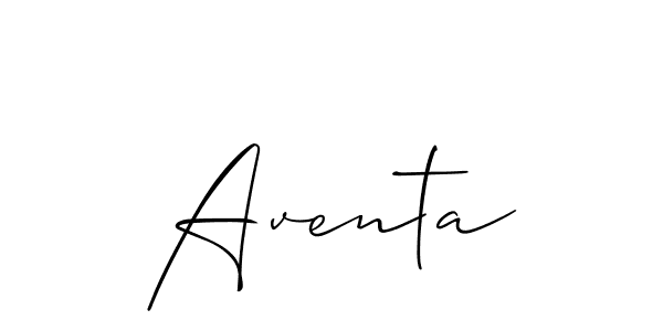 Make a beautiful signature design for name Aventa. With this signature (Allison_Script) style, you can create a handwritten signature for free. Aventa signature style 2 images and pictures png