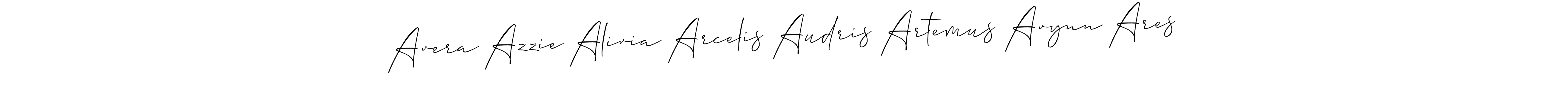 Similarly Allison_Script is the best handwritten signature design. Signature creator online .You can use it as an online autograph creator for name Avera Azzie Alivia Arcelis Audris Artemus Avynn Ares. Avera Azzie Alivia Arcelis Audris Artemus Avynn Ares signature style 2 images and pictures png