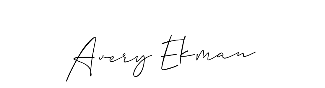 How to make Avery Ekman name signature. Use Allison_Script style for creating short signs online. This is the latest handwritten sign. Avery Ekman signature style 2 images and pictures png