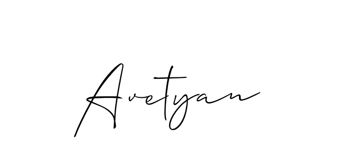 Make a beautiful signature design for name Avetyan. With this signature (Allison_Script) style, you can create a handwritten signature for free. Avetyan signature style 2 images and pictures png