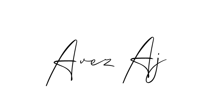 The best way (Allison_Script) to make a short signature is to pick only two or three words in your name. The name Avez Aj include a total of six letters. For converting this name. Avez Aj signature style 2 images and pictures png