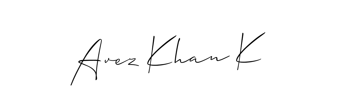 Avez Khan K stylish signature style. Best Handwritten Sign (Allison_Script) for my name. Handwritten Signature Collection Ideas for my name Avez Khan K. Avez Khan K signature style 2 images and pictures png