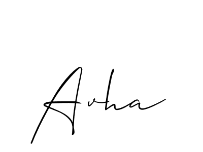 Make a beautiful signature design for name Avha. With this signature (Allison_Script) style, you can create a handwritten signature for free. Avha signature style 2 images and pictures png