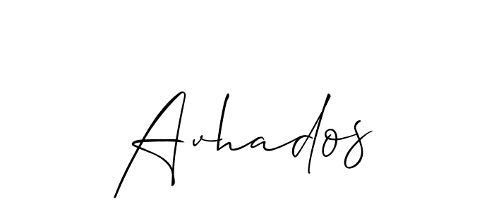 The best way (Allison_Script) to make a short signature is to pick only two or three words in your name. The name Avhados include a total of six letters. For converting this name. Avhados signature style 2 images and pictures png