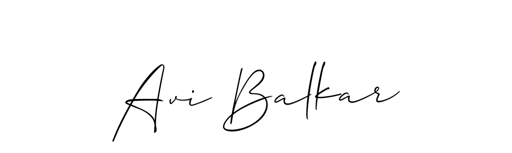 Make a beautiful signature design for name Avi Balkar. With this signature (Allison_Script) style, you can create a handwritten signature for free. Avi Balkar signature style 2 images and pictures png
